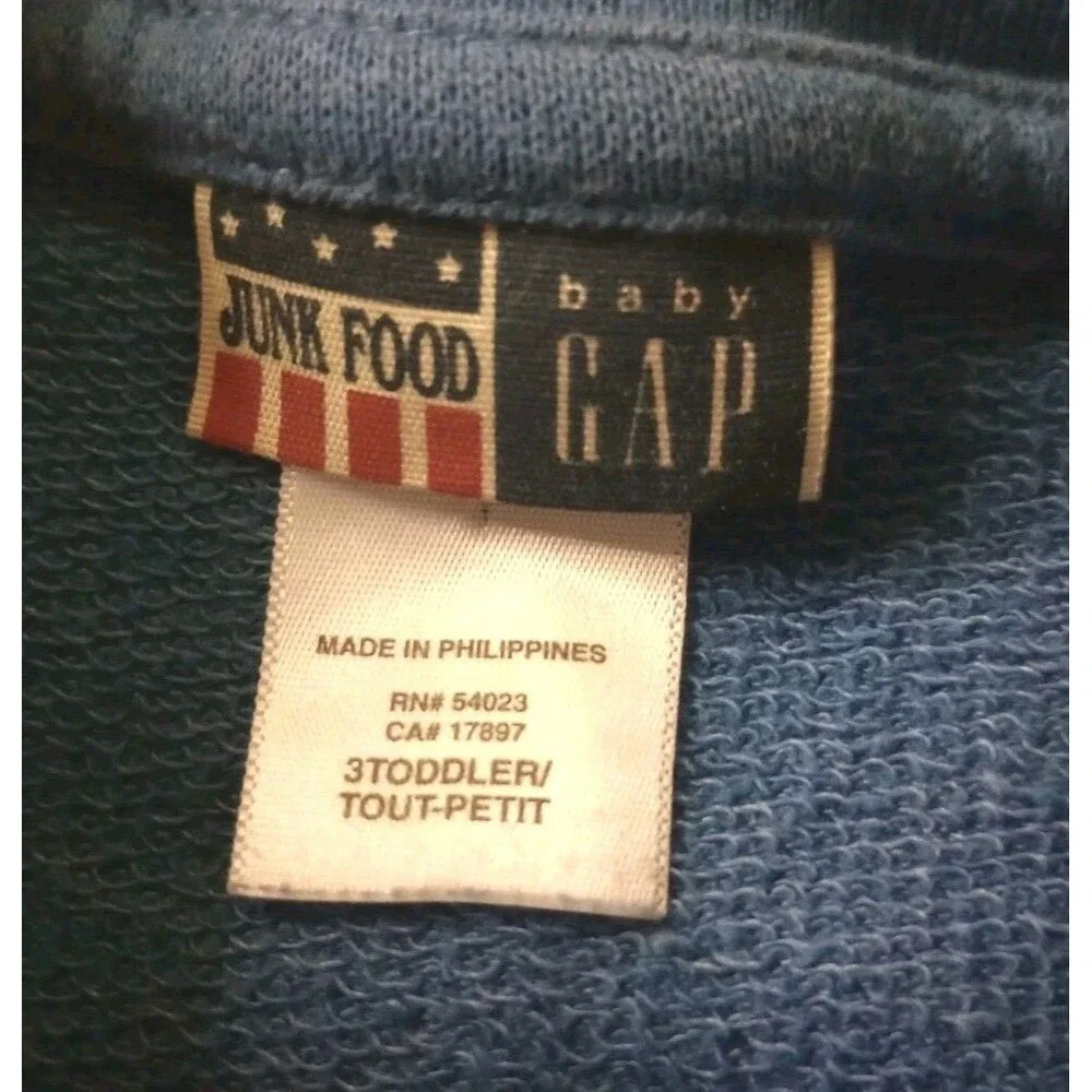 Baby GAP Junk Food Superman Fan Club Crewneck Sweater sz 3 Toddler Boy Blue/Red